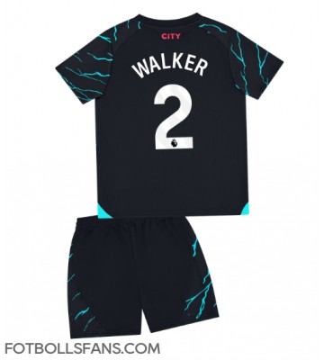 Manchester City Kyle Walker #2 Replika Tredje Tröja Barn 2023-24 Kortärmad (+ Korta byxor)